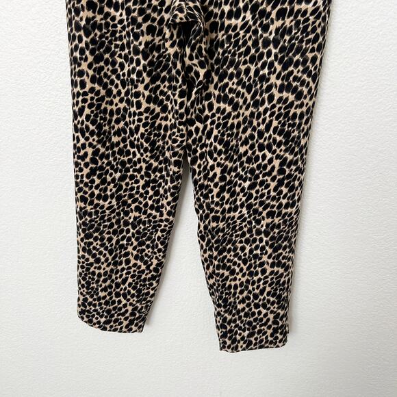 [J. Crew Factory] Jamie Pant Pull On Elastic Waist Leopard Print Trousers Size 8 - Picture 7 of 11